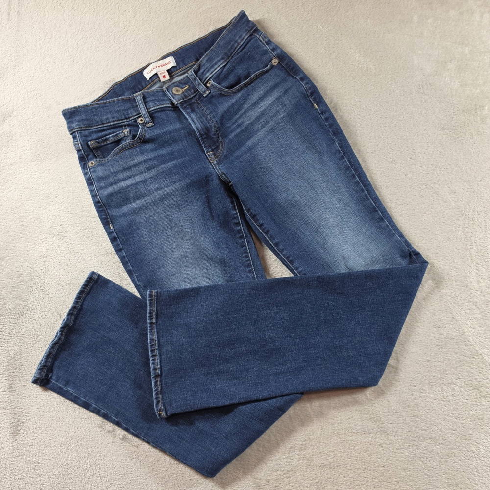 Lucky Brand Jeans Womens 4/27 Sweet Mid Rise Boot Stretch Denim Blue